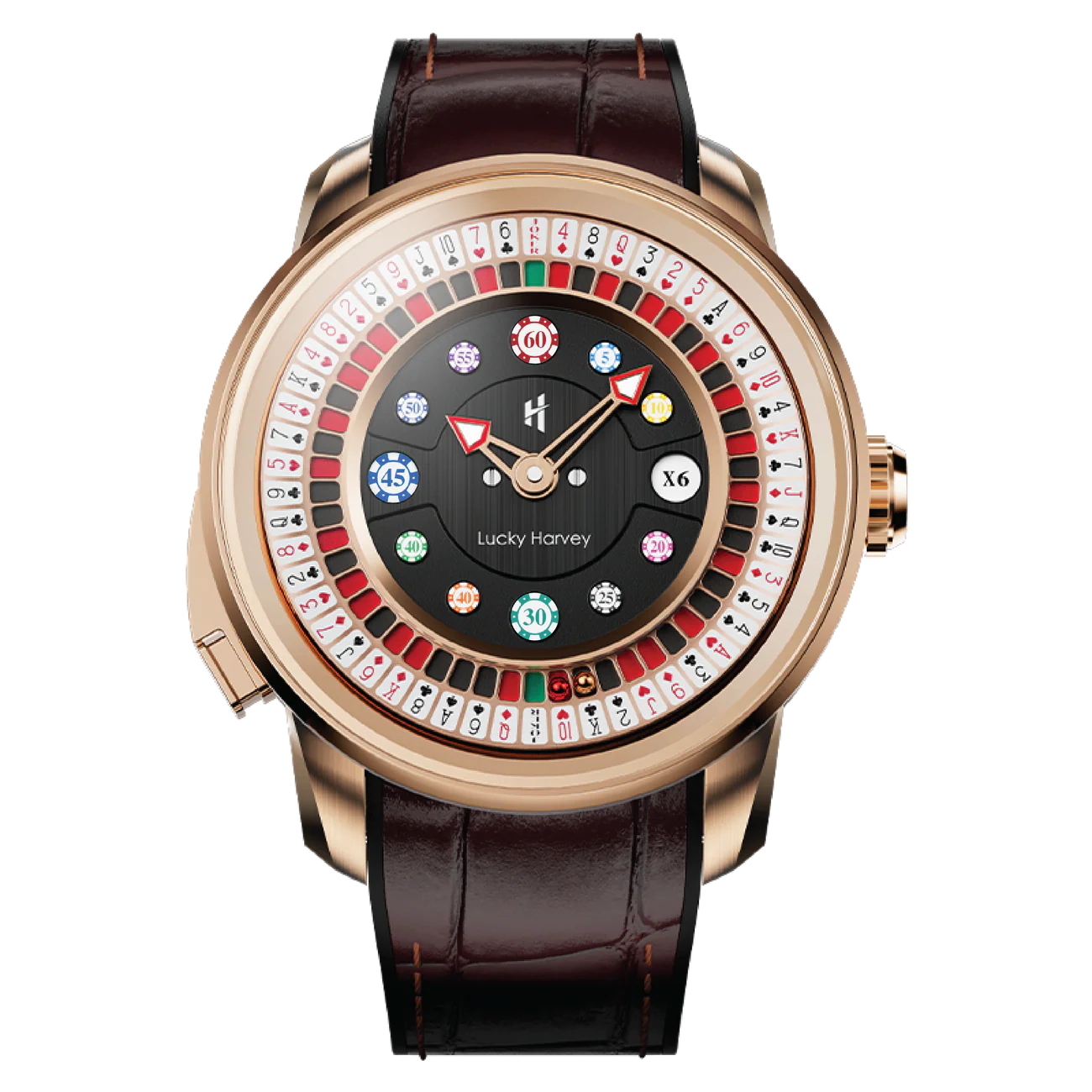 Casino Series Rose Gold Poker Roulette Automatic Watch